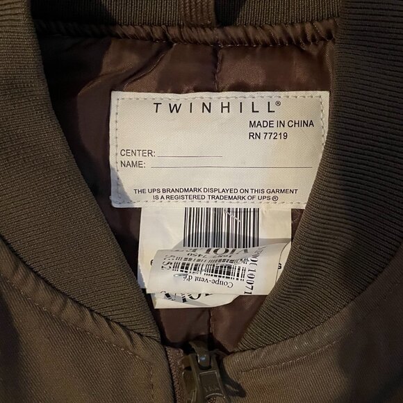 UPS Uniform - Vintage Twinhill Bomber Jacket Brown Reflective Full Zip - Picture 3 of 5